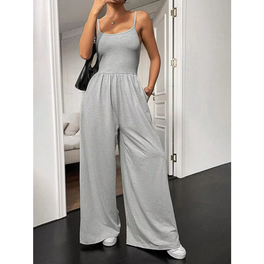 Spaghetti Strap Wide Leg Jumpsuit Apparel and Accessories