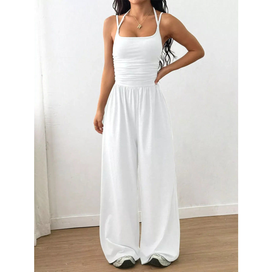 Spaghetti Strap Wide-Leg Jumpsuit Apparel and Accessories