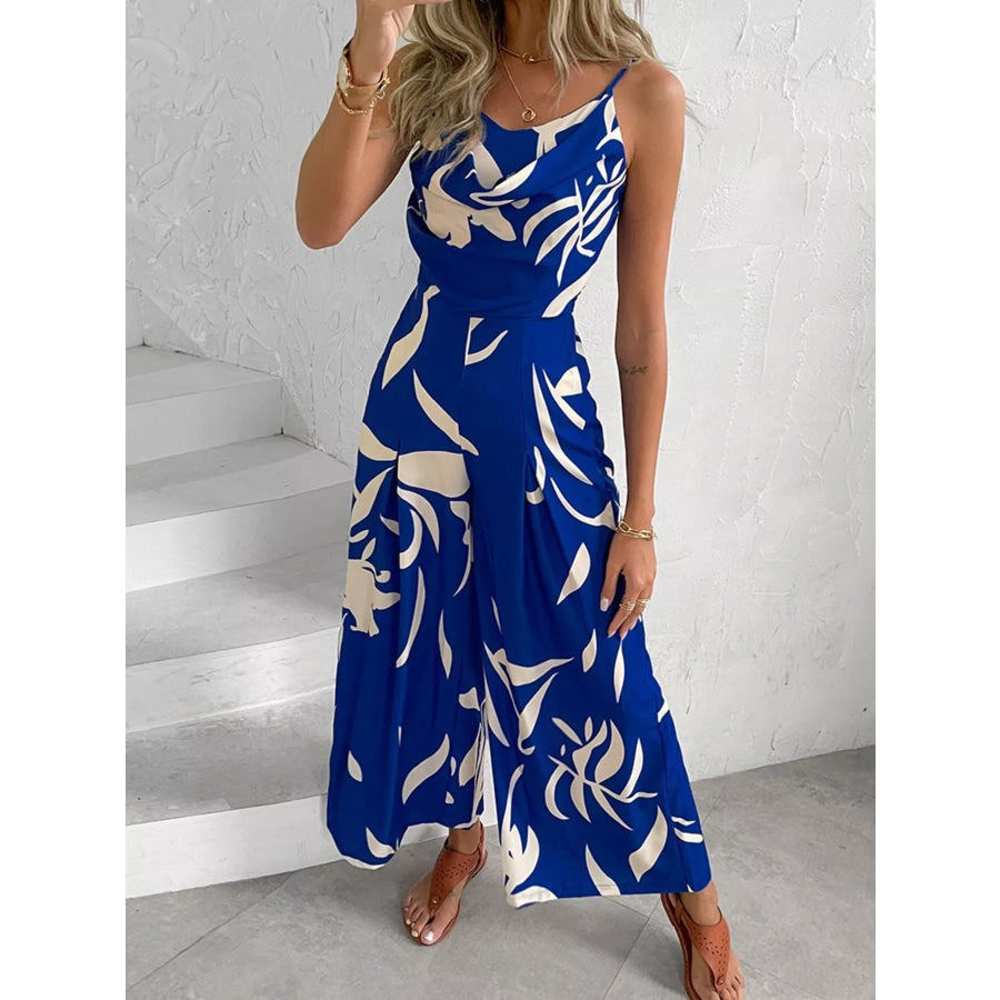 Spaghetti Strap Wide Leg Jumpsuit Royal Blue / S Apparel and Accessories