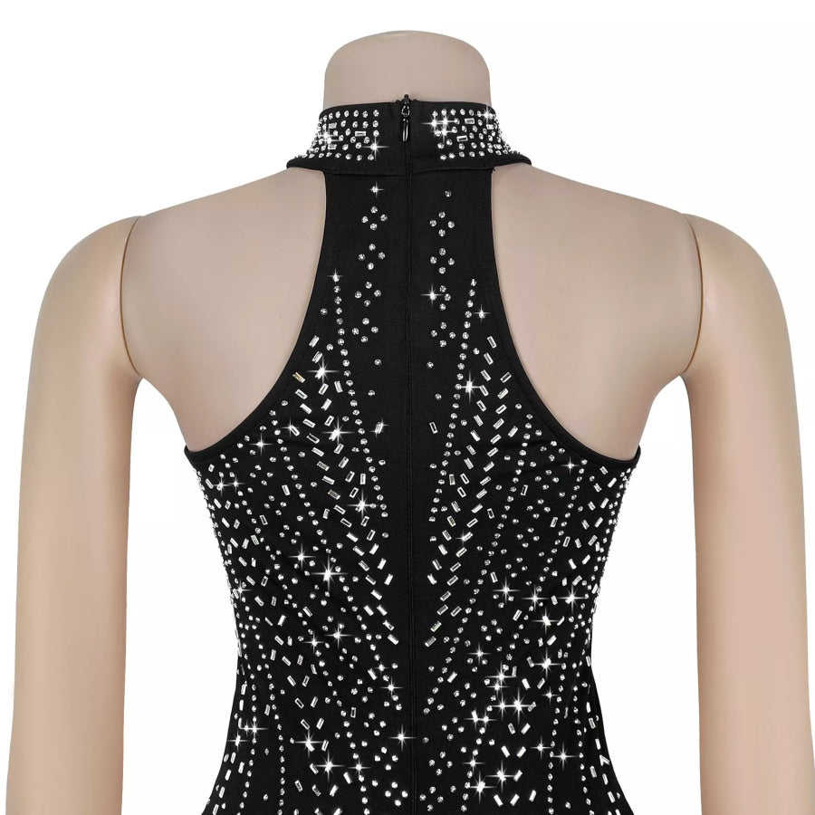 Sparkling Rhinestone Cutout Jumpsuit Apparel and Accessories