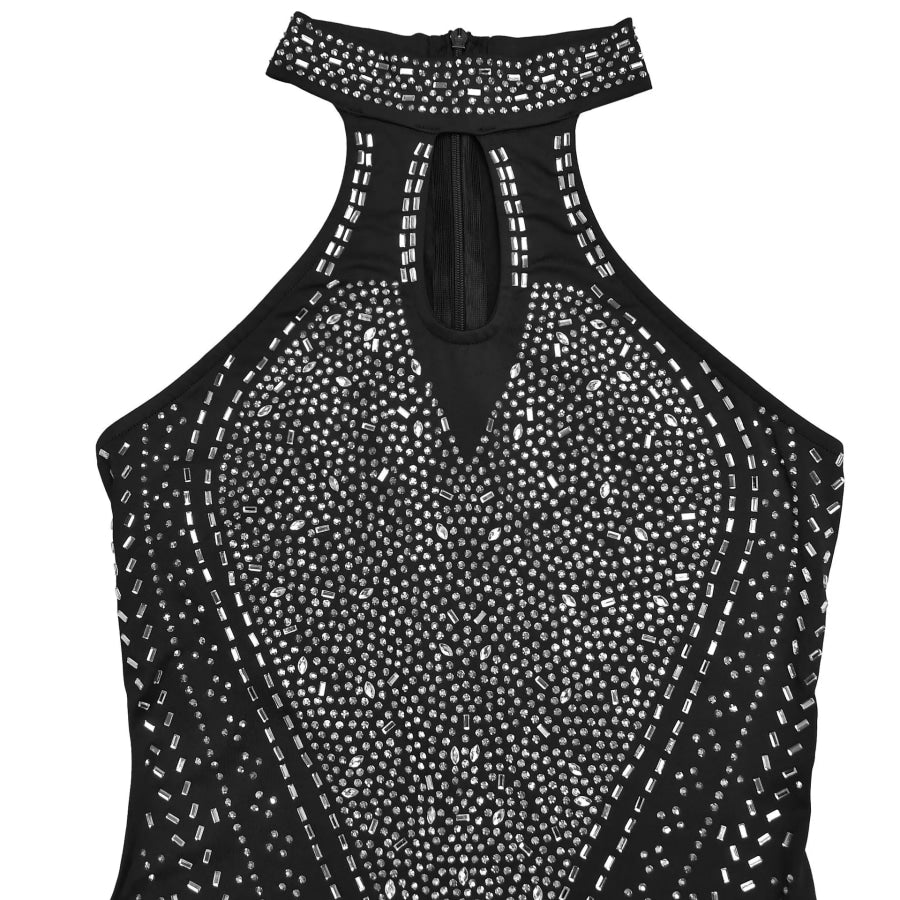 Sparkling Rhinestone Cutout Jumpsuit Apparel and Accessories