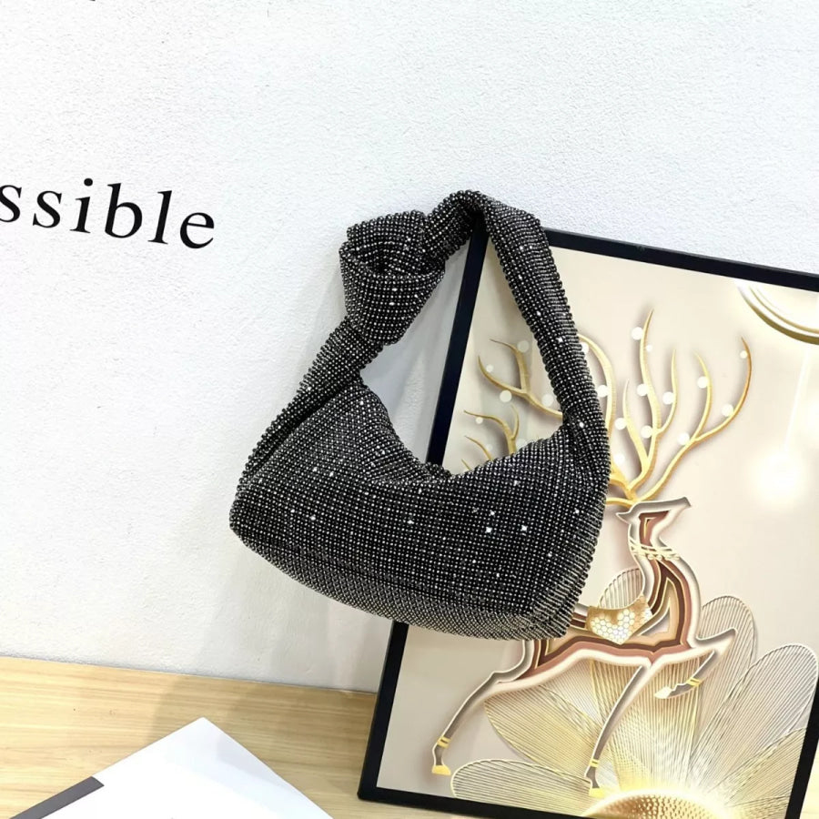 Sparkling Rhinestone Handbag Black / One Size Apparel and Accessories