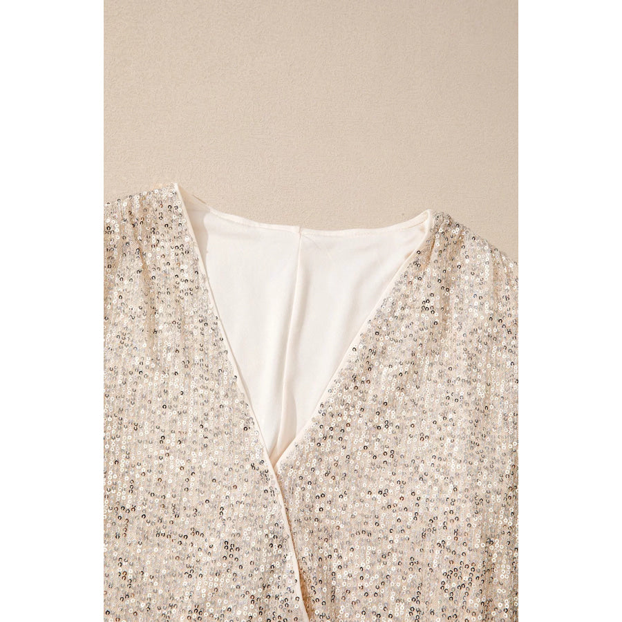 Sparkling Sequin Long Sleeve Bodysuit Apparel and Accessories