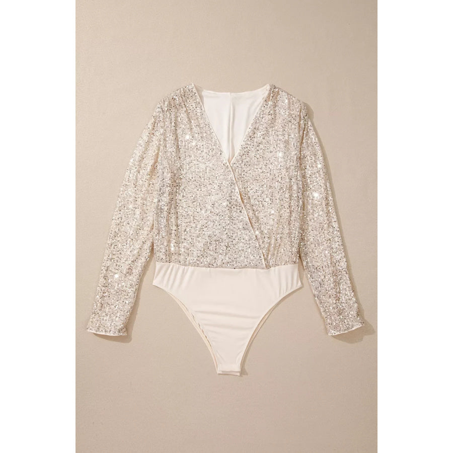 Sparkling Sequin Long Sleeve Bodysuit Apparel and Accessories