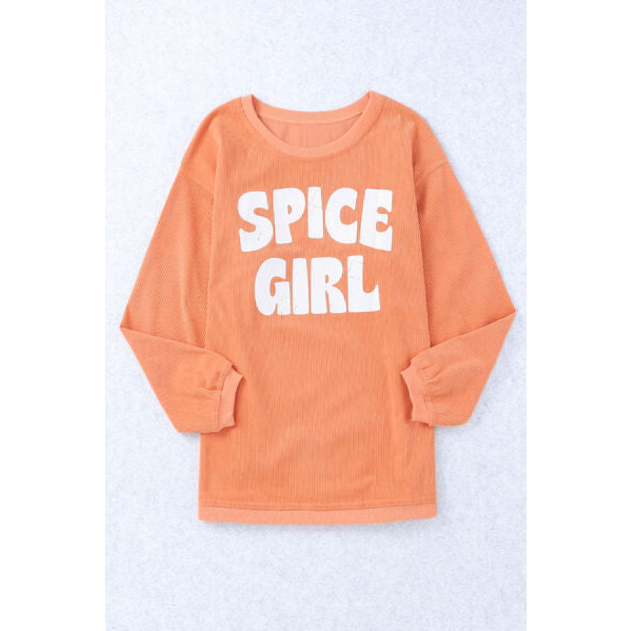 SPICE GIRL Round Neck Dropped Shoulder Sweatshirt Apparel and Accessories