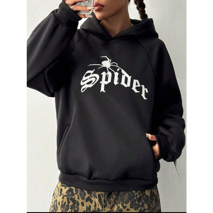 SPIDER Long Sleeve Hoodie with Kangaroo Pocket Apparel and Accessories