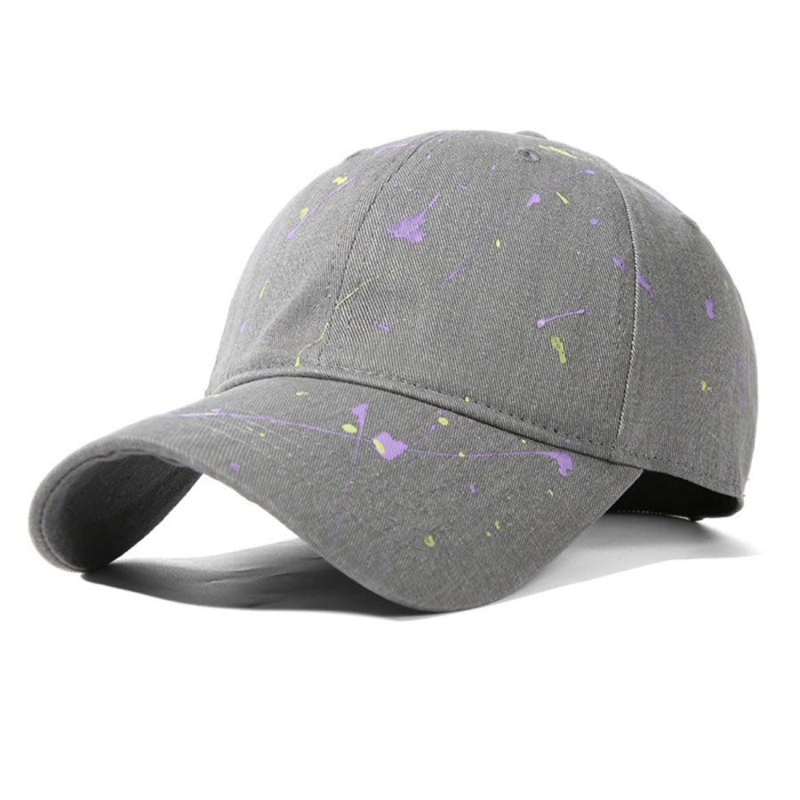 Splatter Paint Baseball Cap Gray / ONESIZE Apparel and Accessories