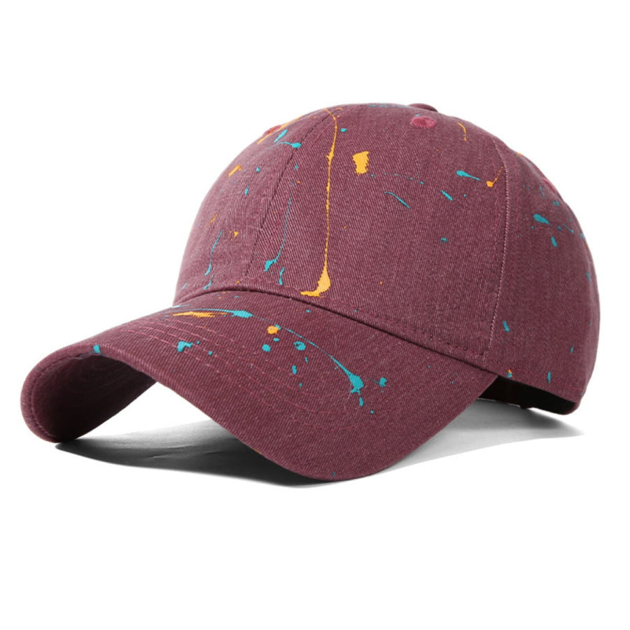 Splatter Paint Baseball Cap Red / ONESIZE Apparel and Accessories