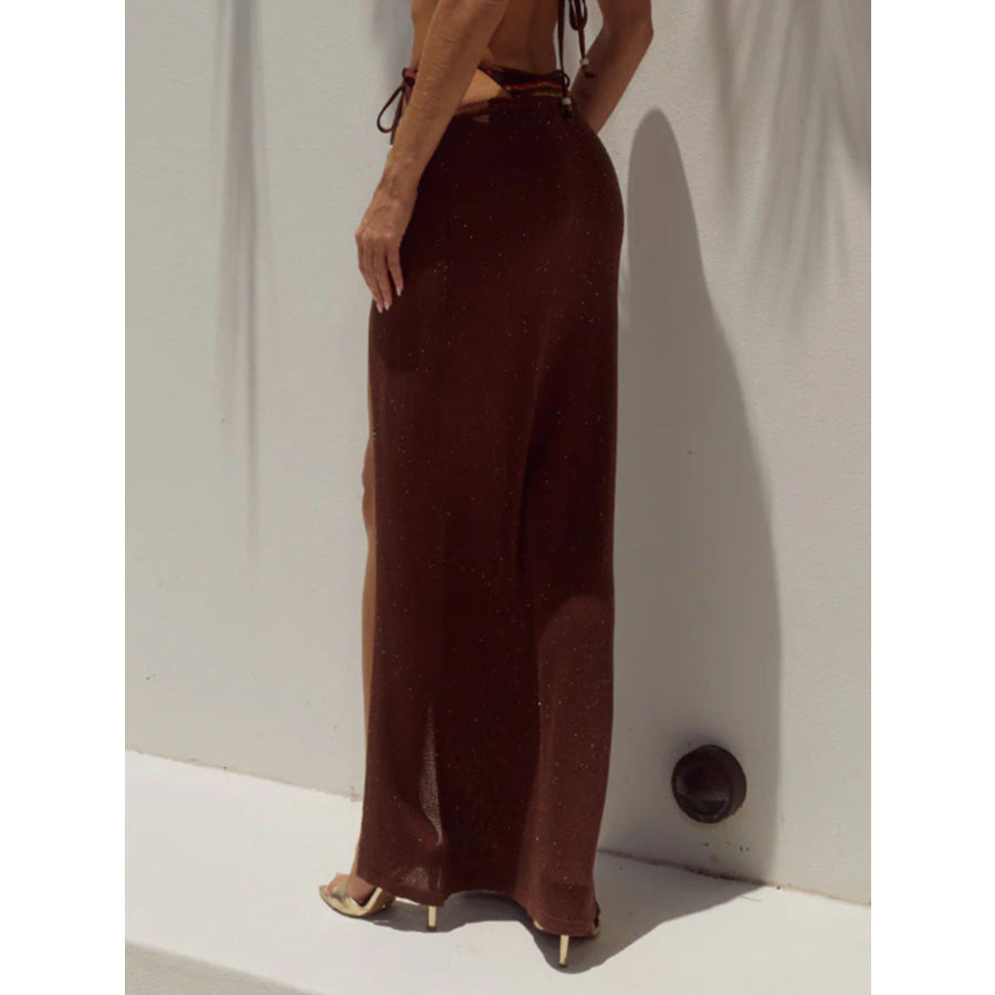 Split Maxi Sweater Skirt Apparel and Accessories
