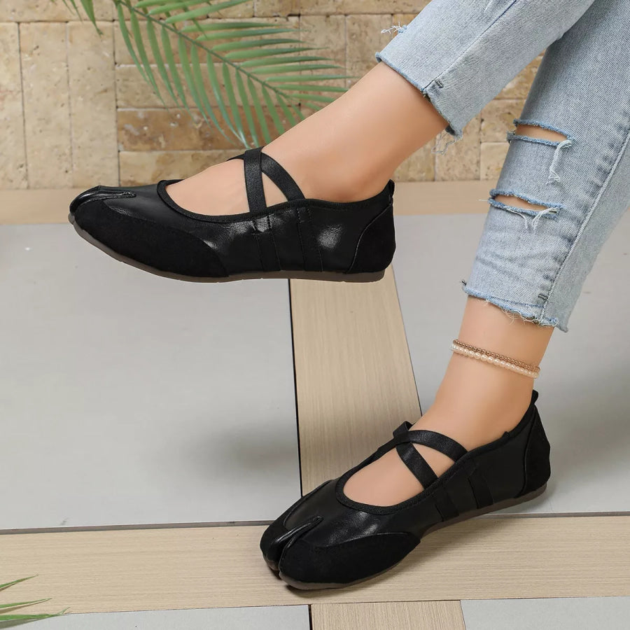Split-Toe Tabi Ballet Sandals with Crisscross Straps Apparel and Accessories