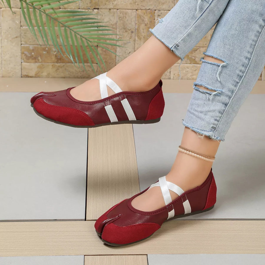 Split-Toe Tabi Ballet Sandals with Crisscross Straps Apparel and Accessories