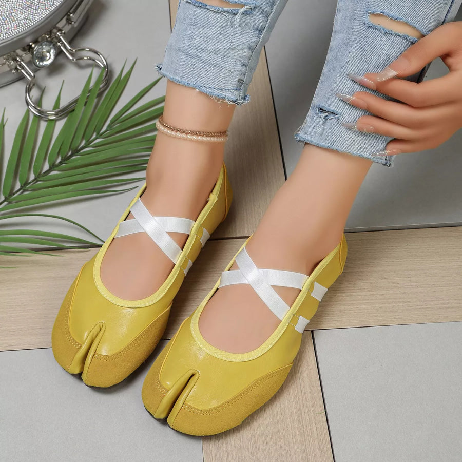 Split-Toe Tabi Ballet Sandals with Crisscross Straps Apparel and Accessories
