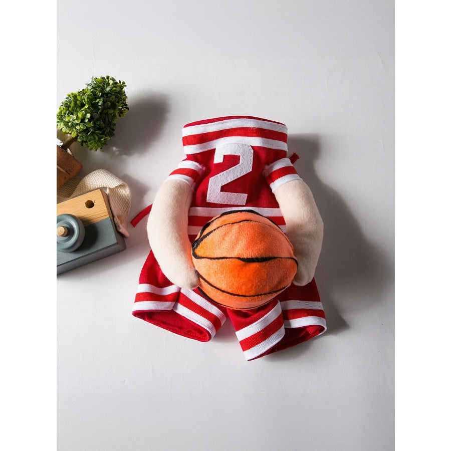 Sporty Basketball Pet Jumpsuit Scarlet / S Apparel and Accessories