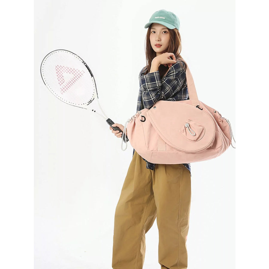 Sporty Duffel Bag with Integrated Racket Holder Apparel and Accessories