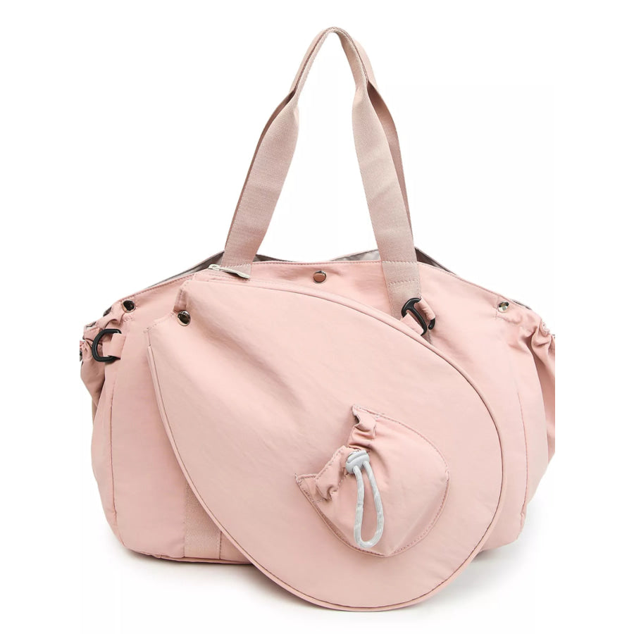 Sporty Duffel Bag with Integrated Racket Holder Apparel and Accessories