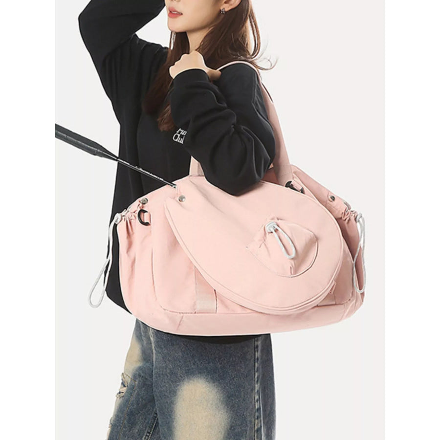 Sporty Duffel Bag with Integrated Racket Holder Apparel and Accessories