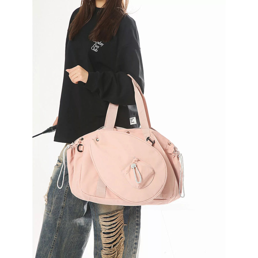 Sporty Duffel Bag with Integrated Racket Holder Pink / One Size Apparel and Accessories