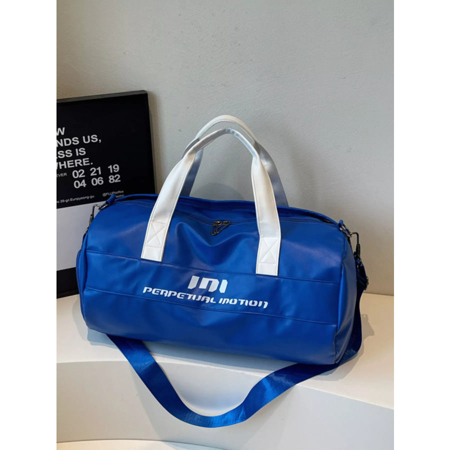 Sporty Duffel Bag with Shoulder Strap Blue / One Size Apparel and Accessories