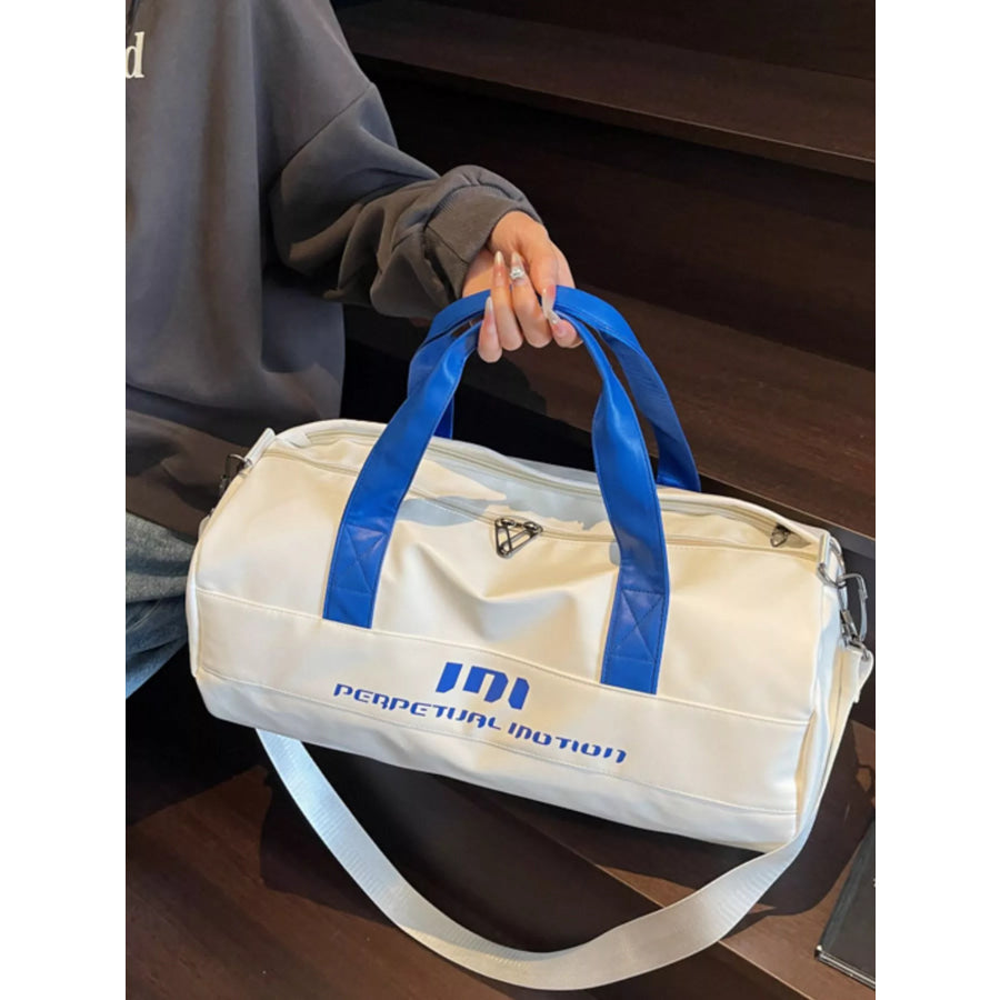Sporty Duffel Bag with Shoulder Strap Off-white / One Size Apparel and Accessories
