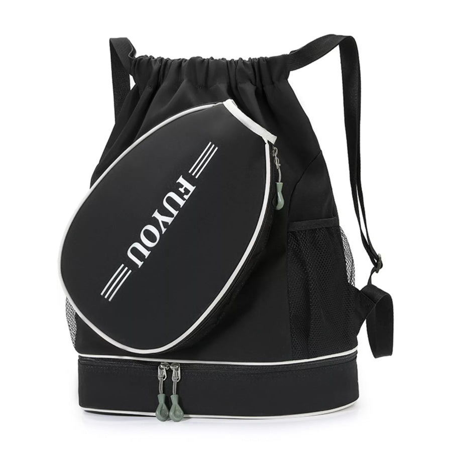 Sporty Racket Drawstring Backpack Bag Apparel and Accessories