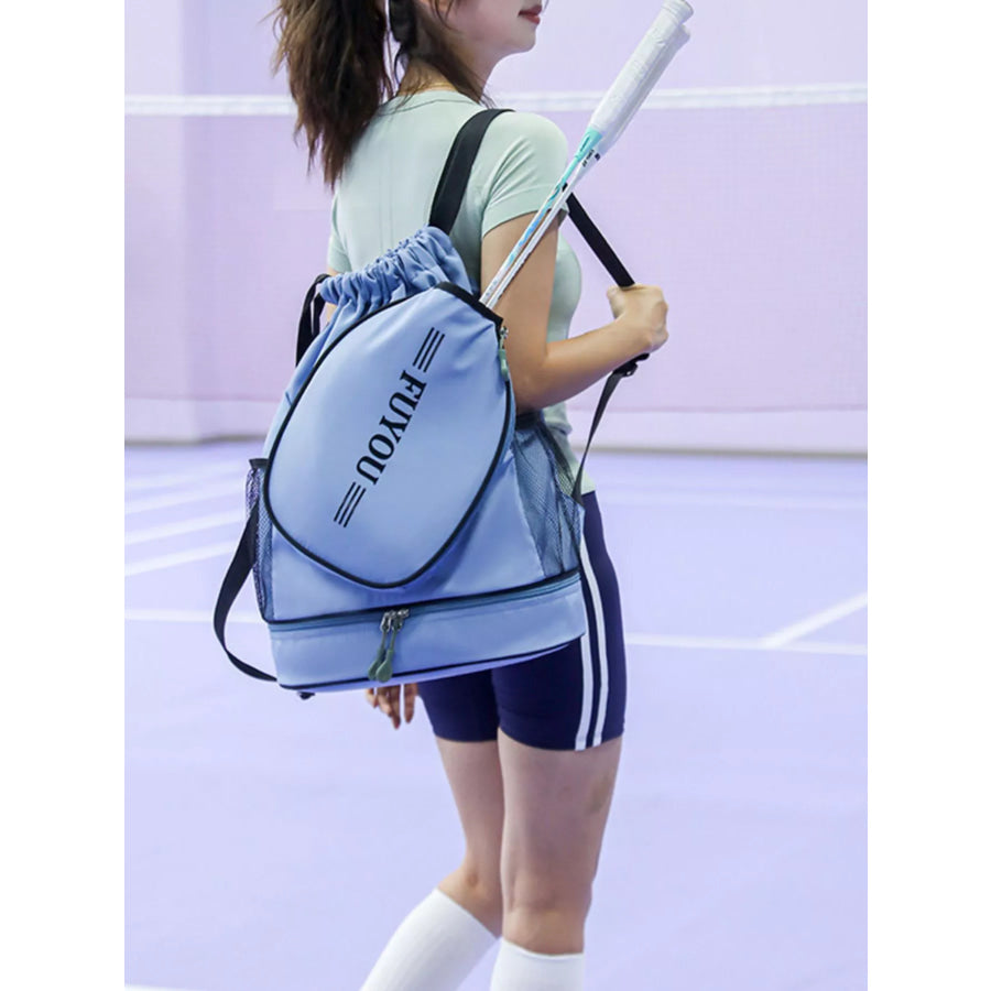 Sporty Racket Drawstring Backpack Bag Apparel and Accessories