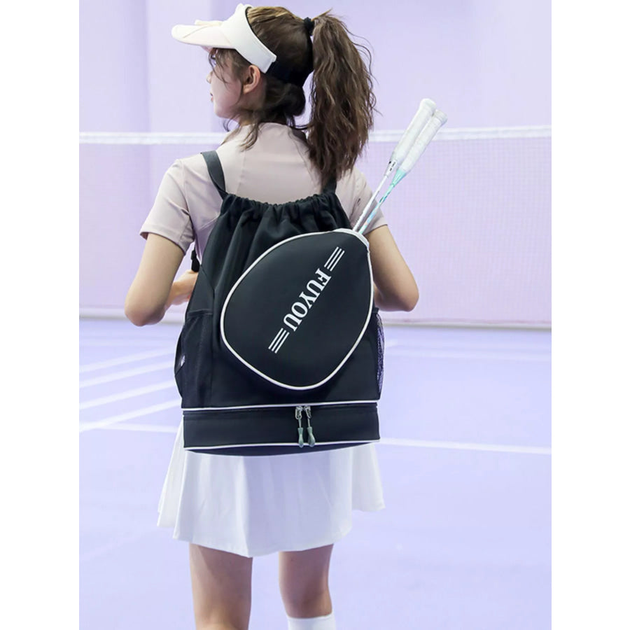 Sporty Racket Drawstring Backpack Bag Apparel and Accessories