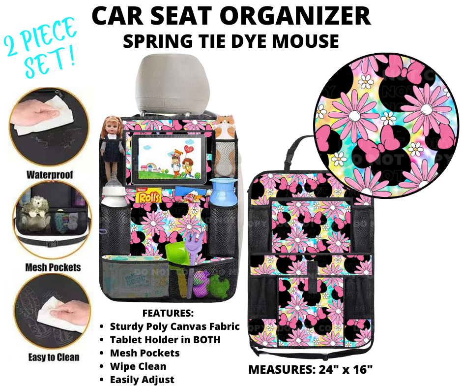 Preorder Custom 2-Piece Car Seat Organisers - Closes 2 Jan - ETA mid Apr 2025