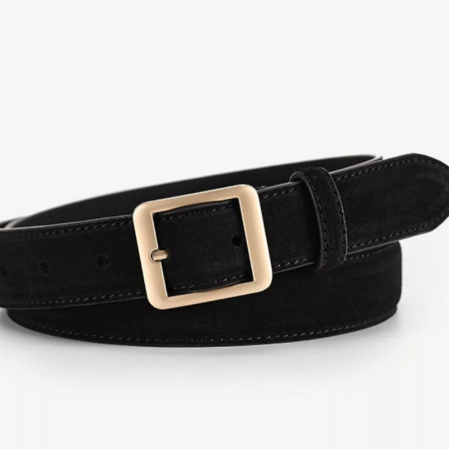 Square Buckle Belt Black / ONESIZE Apparel and Accessories
