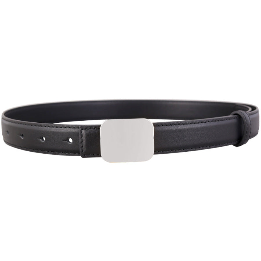 Square Buckle Leather Belt Apparel and Accessories
