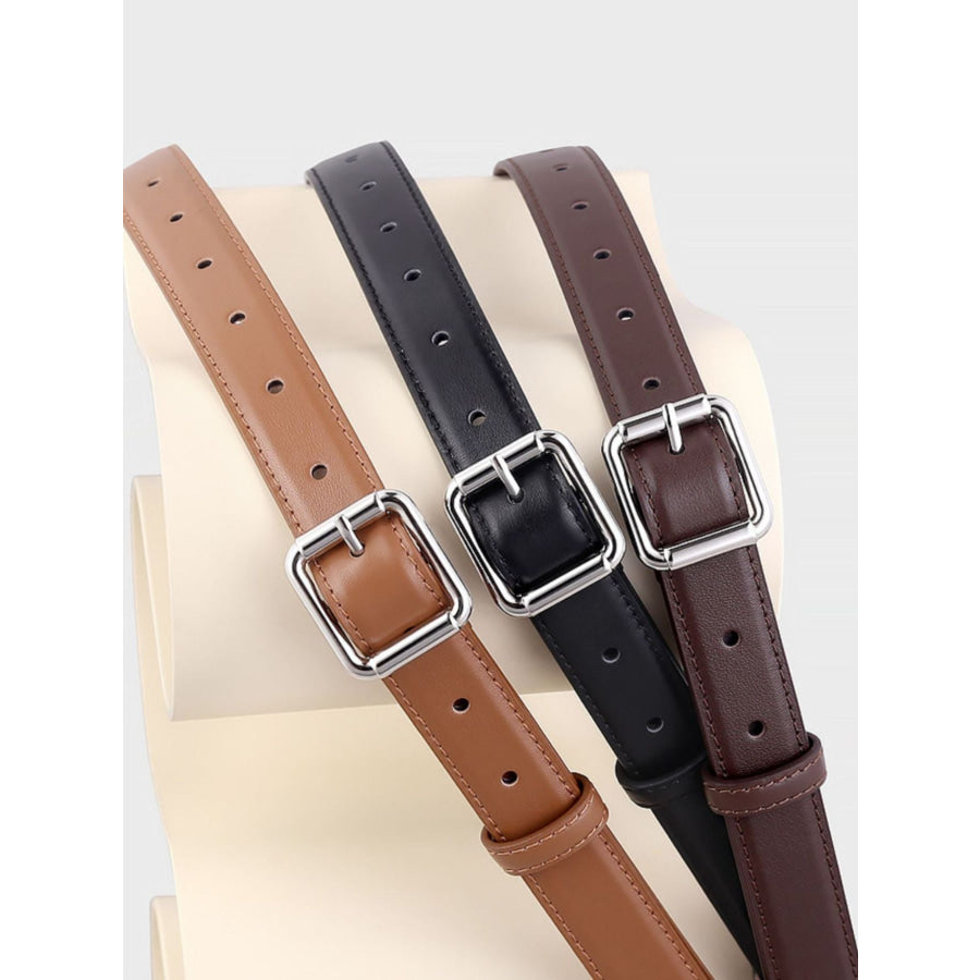 Square Buckle Leather Belt Apparel and Accessories