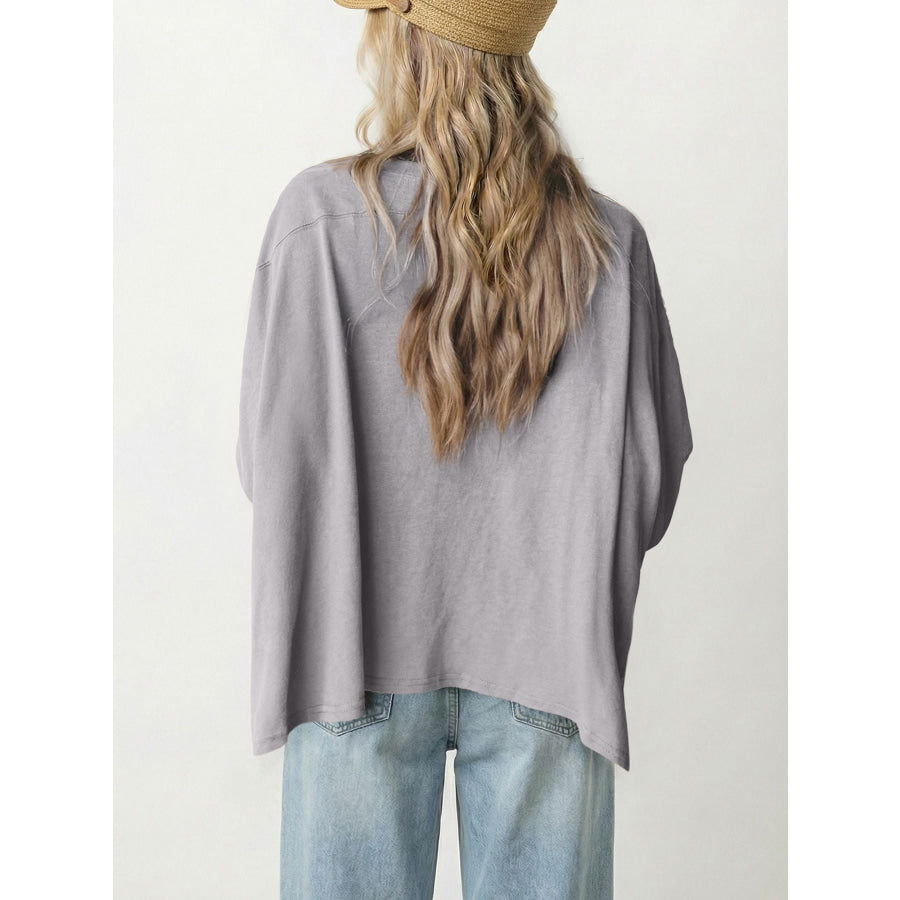 Square Crochet Detail Loose T Shirt Apparel and Accessories