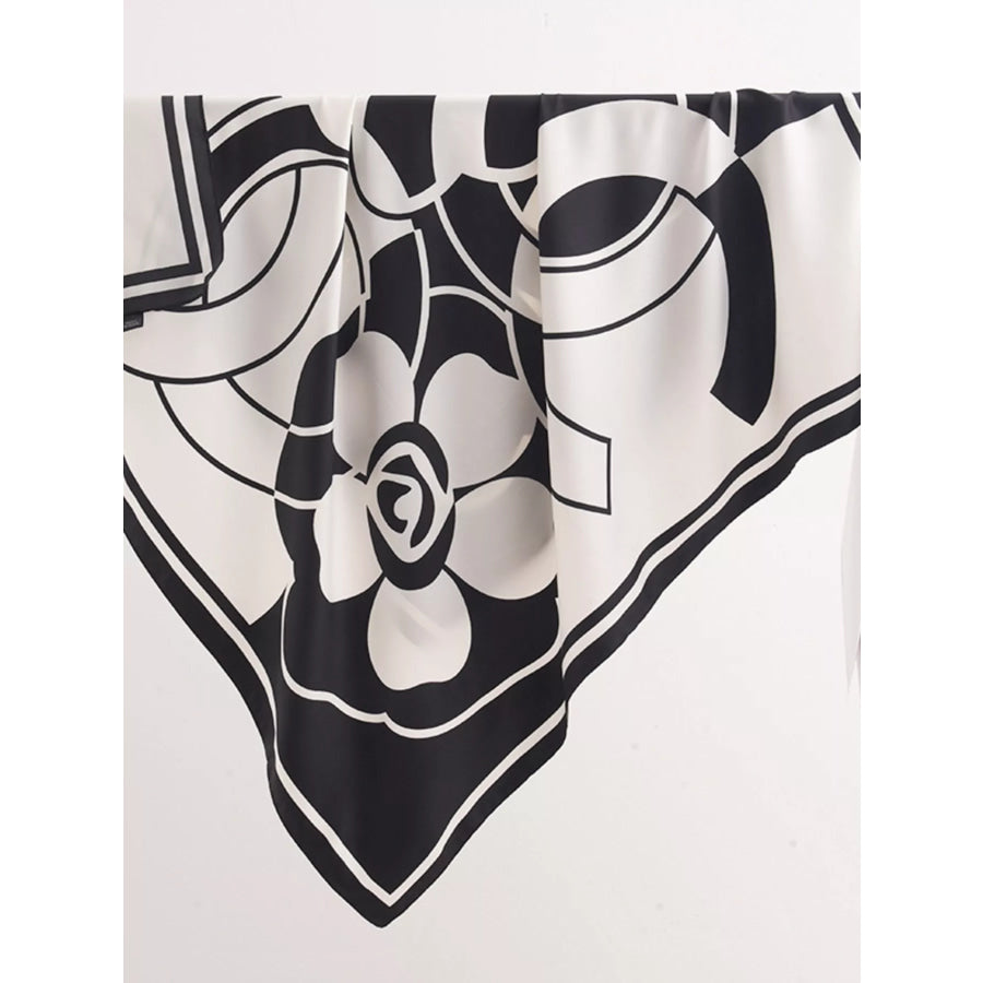 Square Flower Silk Scarf Apparel and Accessories