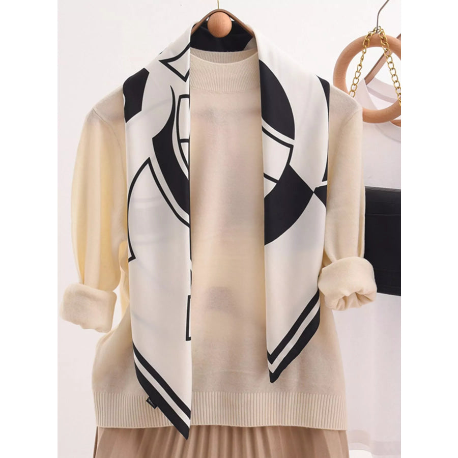 Square Flower Silk Scarf Apparel and Accessories
