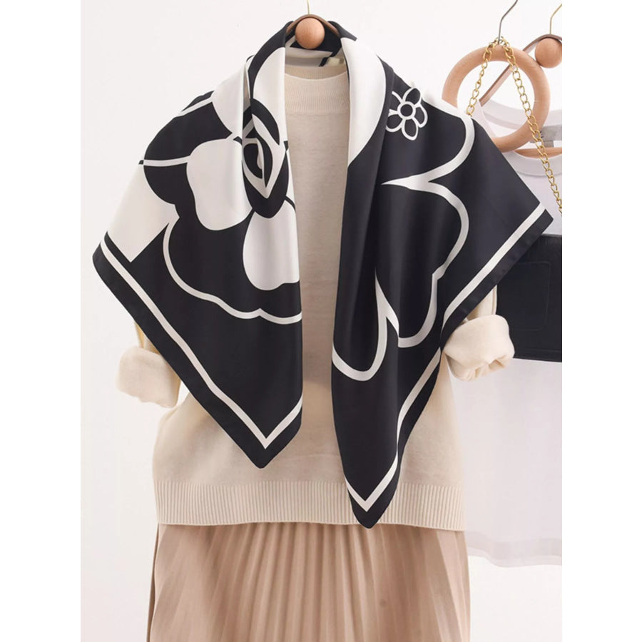 Square Flower Silk Scarf Apparel and Accessories