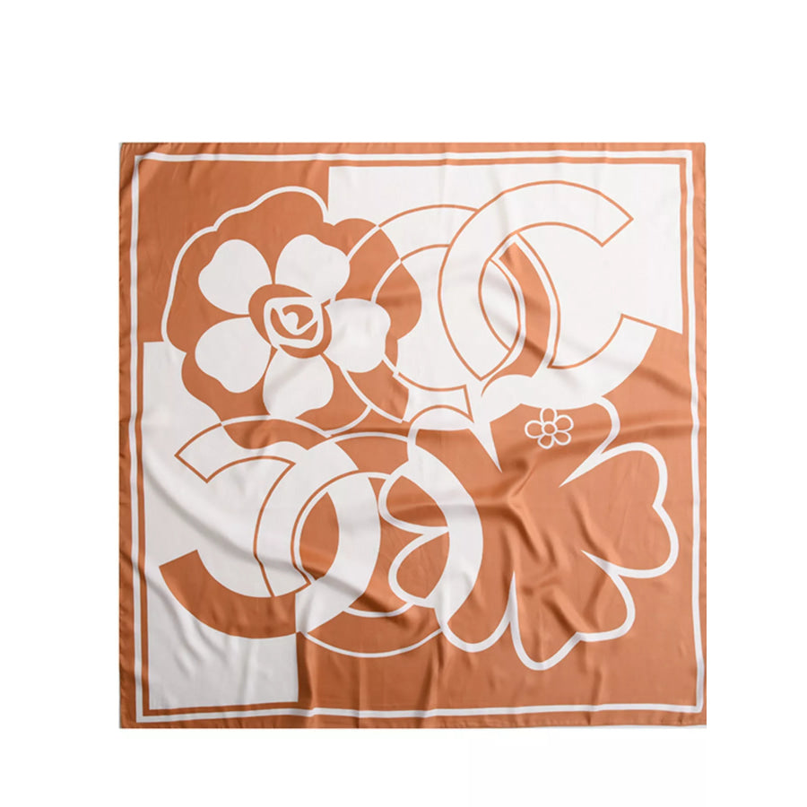 Square Flower Silk Scarf Apparel and Accessories