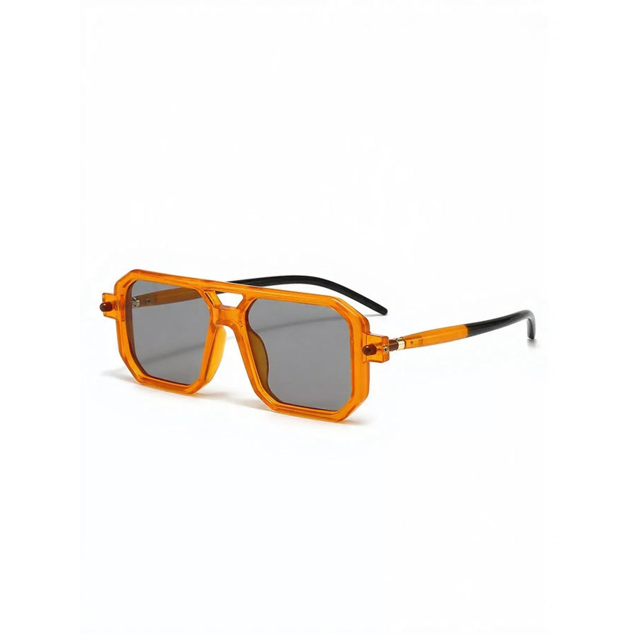 Square Frame Sunglasses Orange / One Size Apparel and Accessories