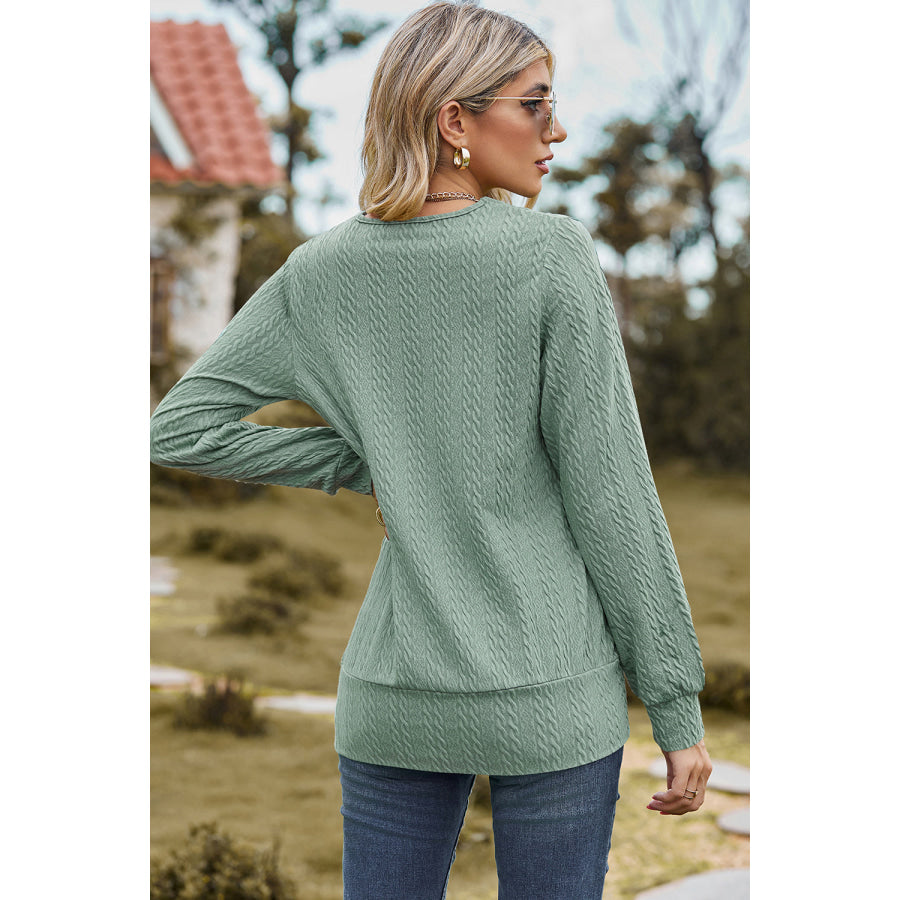 Square Neck Long Sleeve Blouse Apparel and Accessories