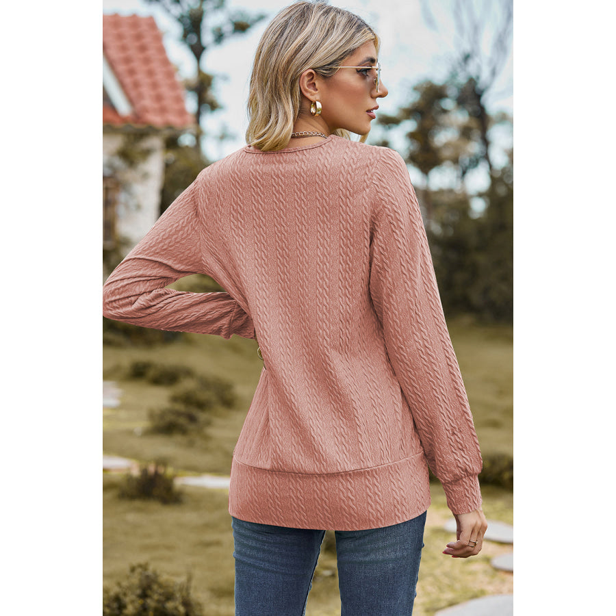 Square Neck Long Sleeve Blouse Apparel and Accessories