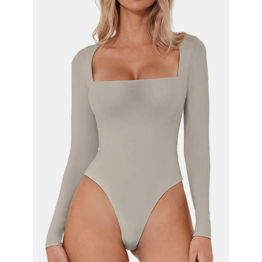 Square Neck Long Sleeve Bodysuit Apparel and Accessories