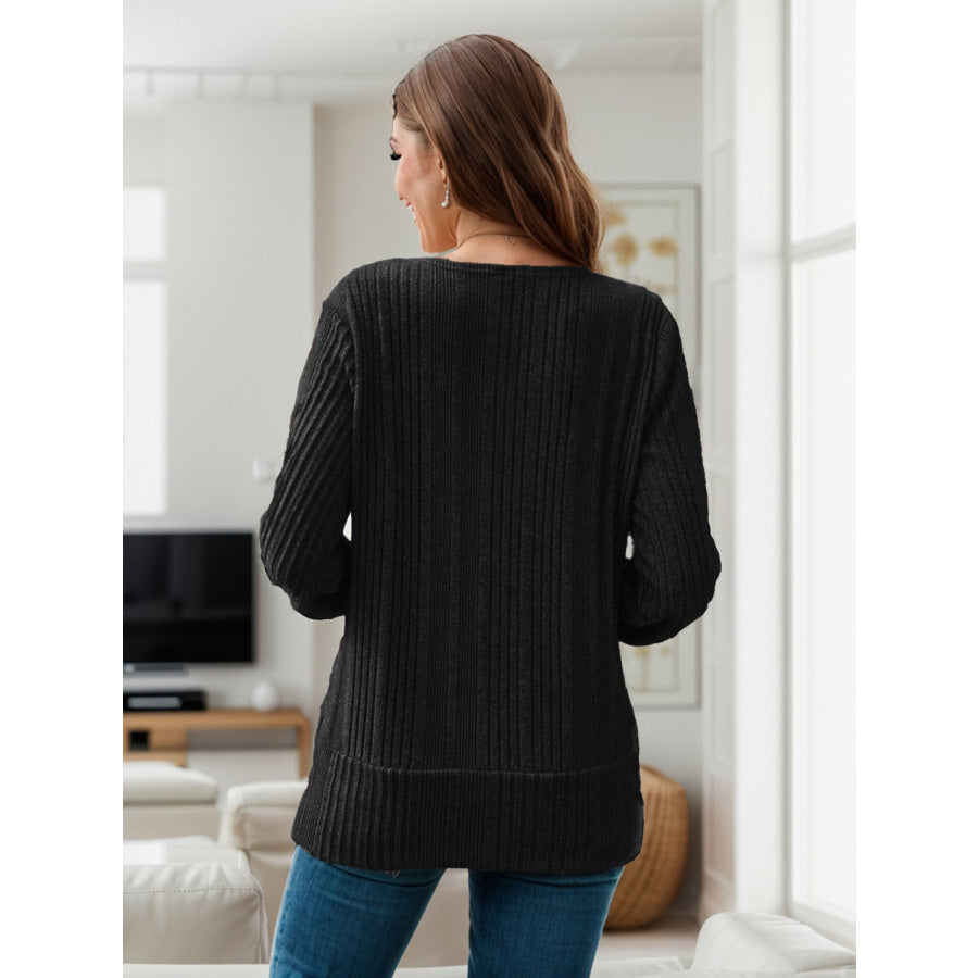 Square Neck Long Sleeve T-Shirt Apparel and Accessories