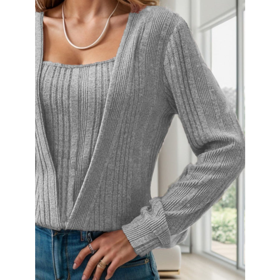 Square Neck Long Sleeve T-Shirt Apparel and Accessories