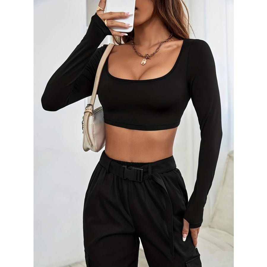 Square Neck Long Sleeve T - Shirt Apparel and Accessories