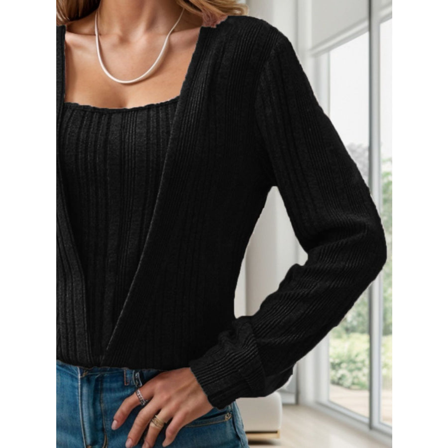 Square Neck Long Sleeve T-Shirt Apparel and Accessories