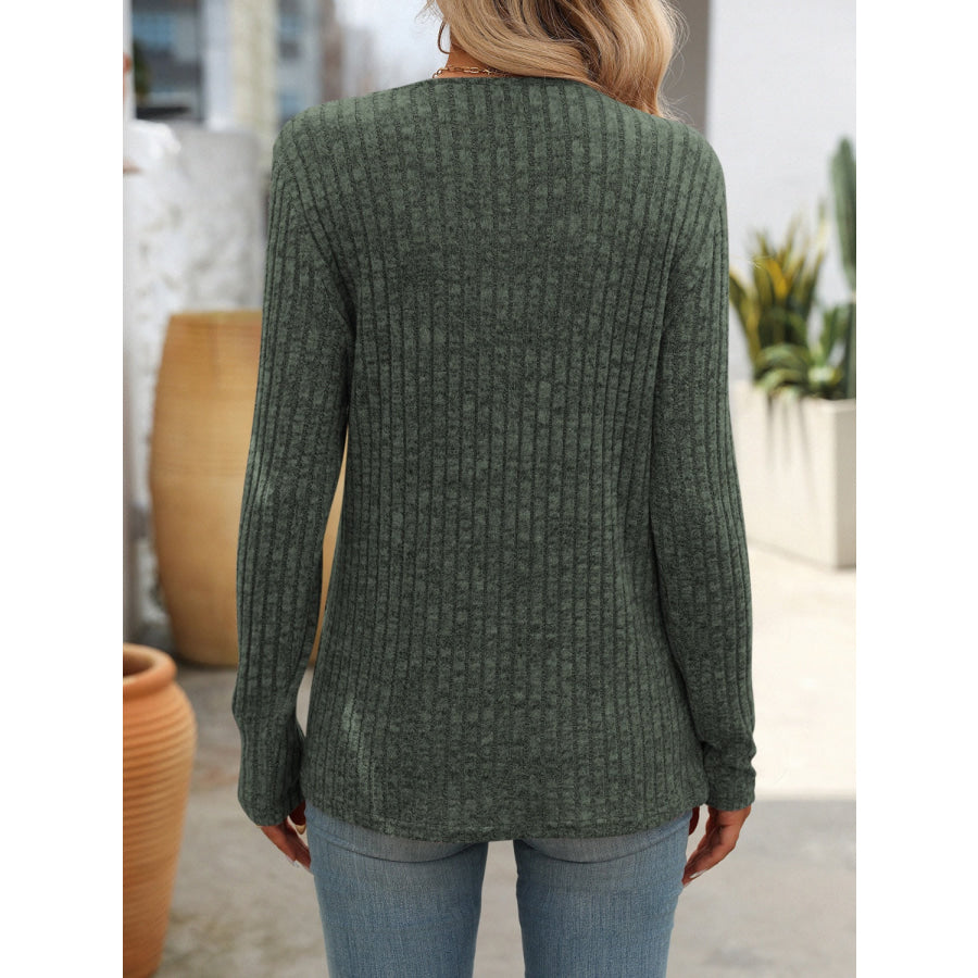 Square Neck Long Sleeve T-Shirt Apparel and Accessories