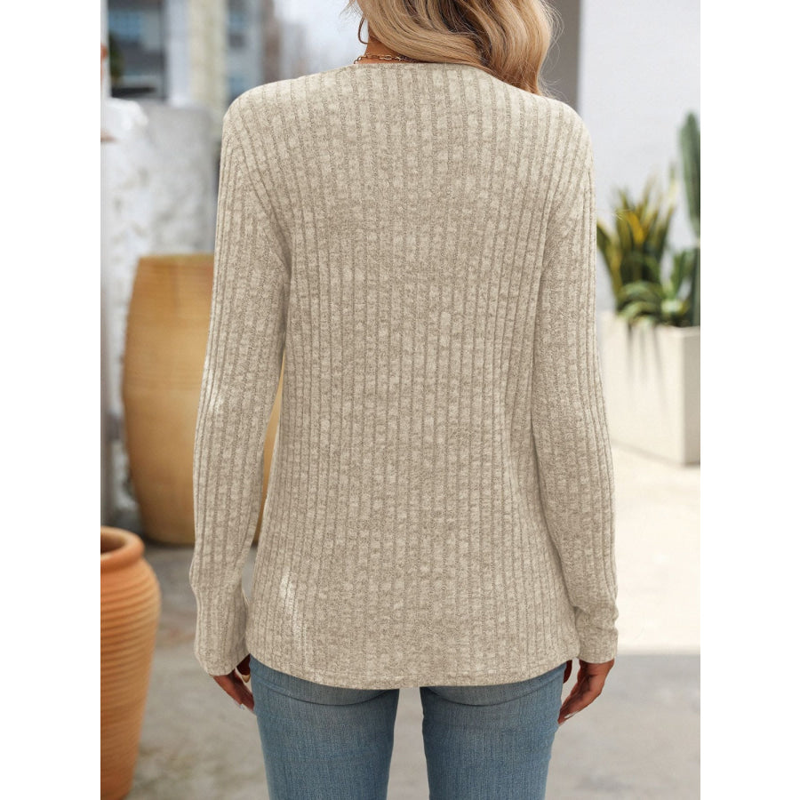 Square Neck Long Sleeve T-Shirt Apparel and Accessories