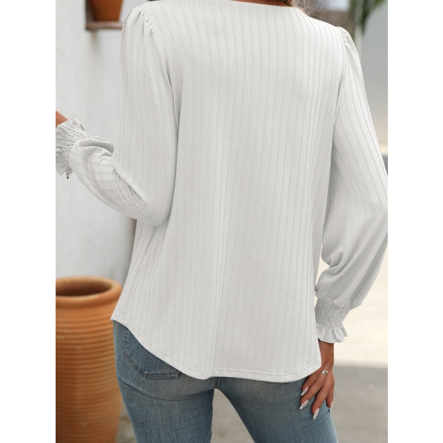 Square Neck Long Sleeve Top Apparel and Accessories