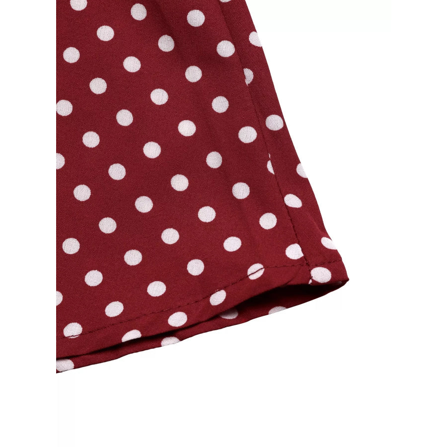 Square Neck Polka Dot Long Sleeve Maxi Dress Apparel and Accessories