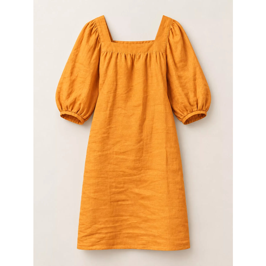 Square Neck Puff Sleeve Mini Dress Apparel and Accessories