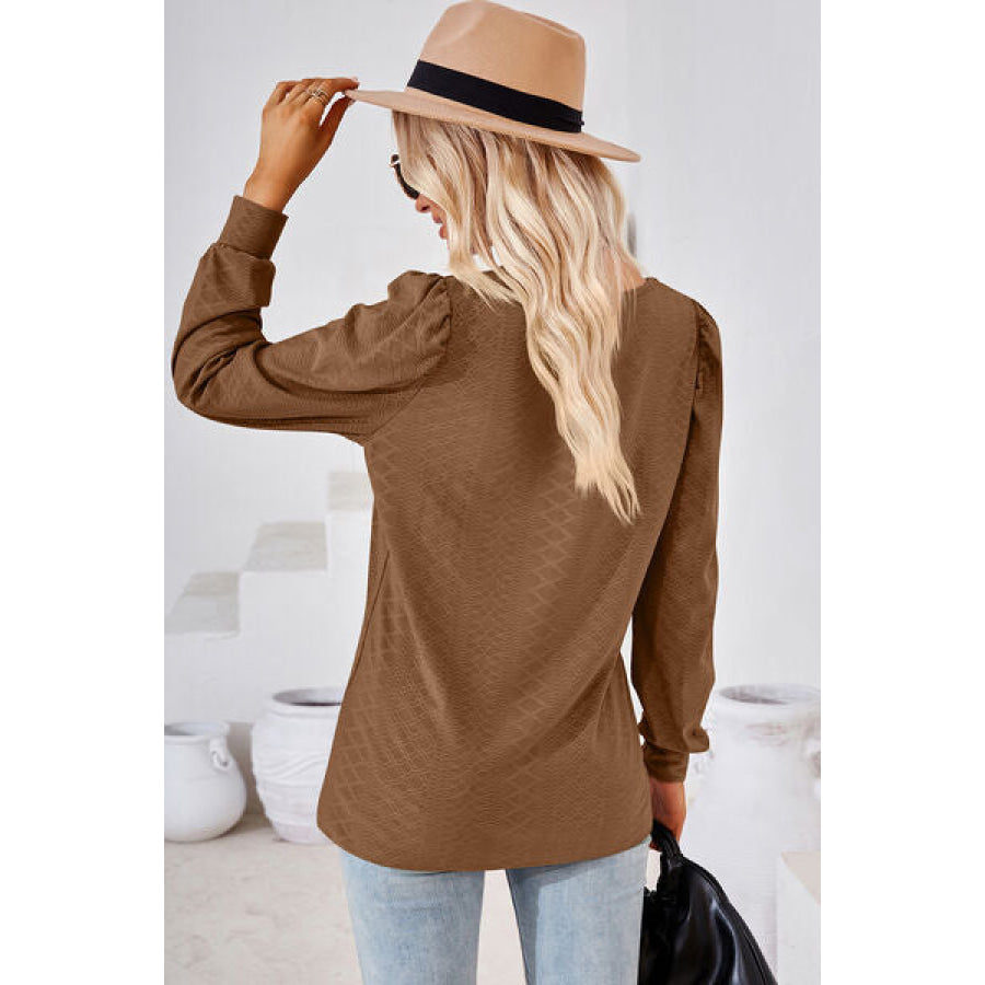 Square Neck Puff Sleeve T - Shirt Apparel and Accessories