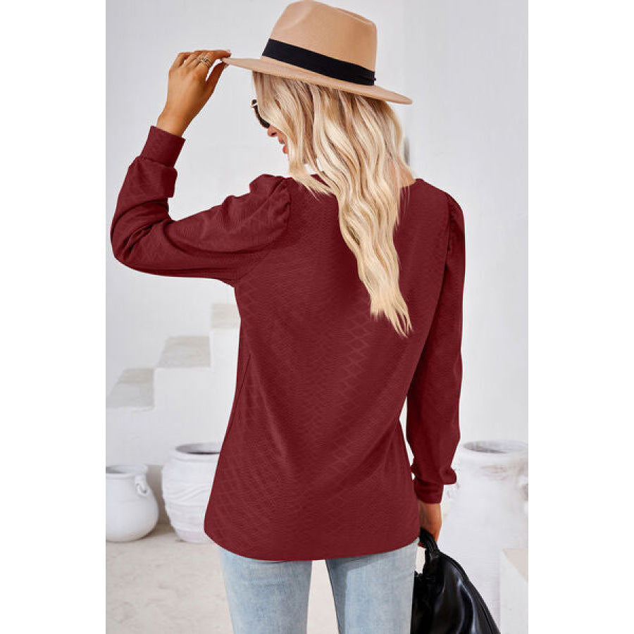 Square Neck Puff Sleeve T - Shirt Apparel and Accessories